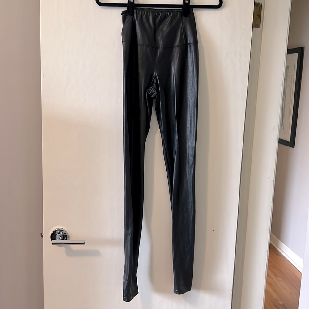 Black Aritzia faux leather Daria pants